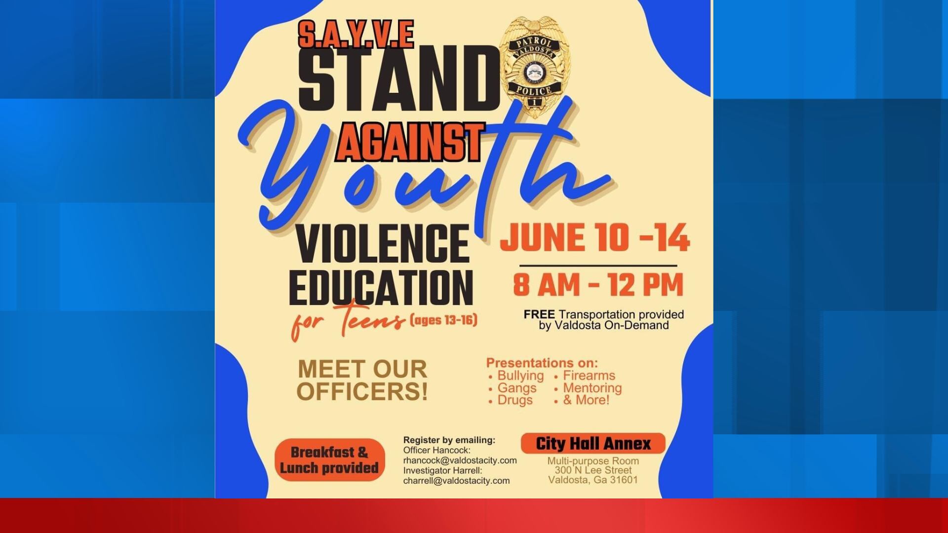 Valdosta Police to host youth violence program in response to recent uptick in youth violence - Vimarsana News