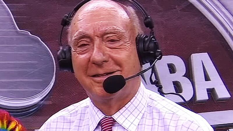 ESPN's Dick Vitale says his vocal cord cancer is in remission, but his voice still needs to rest.