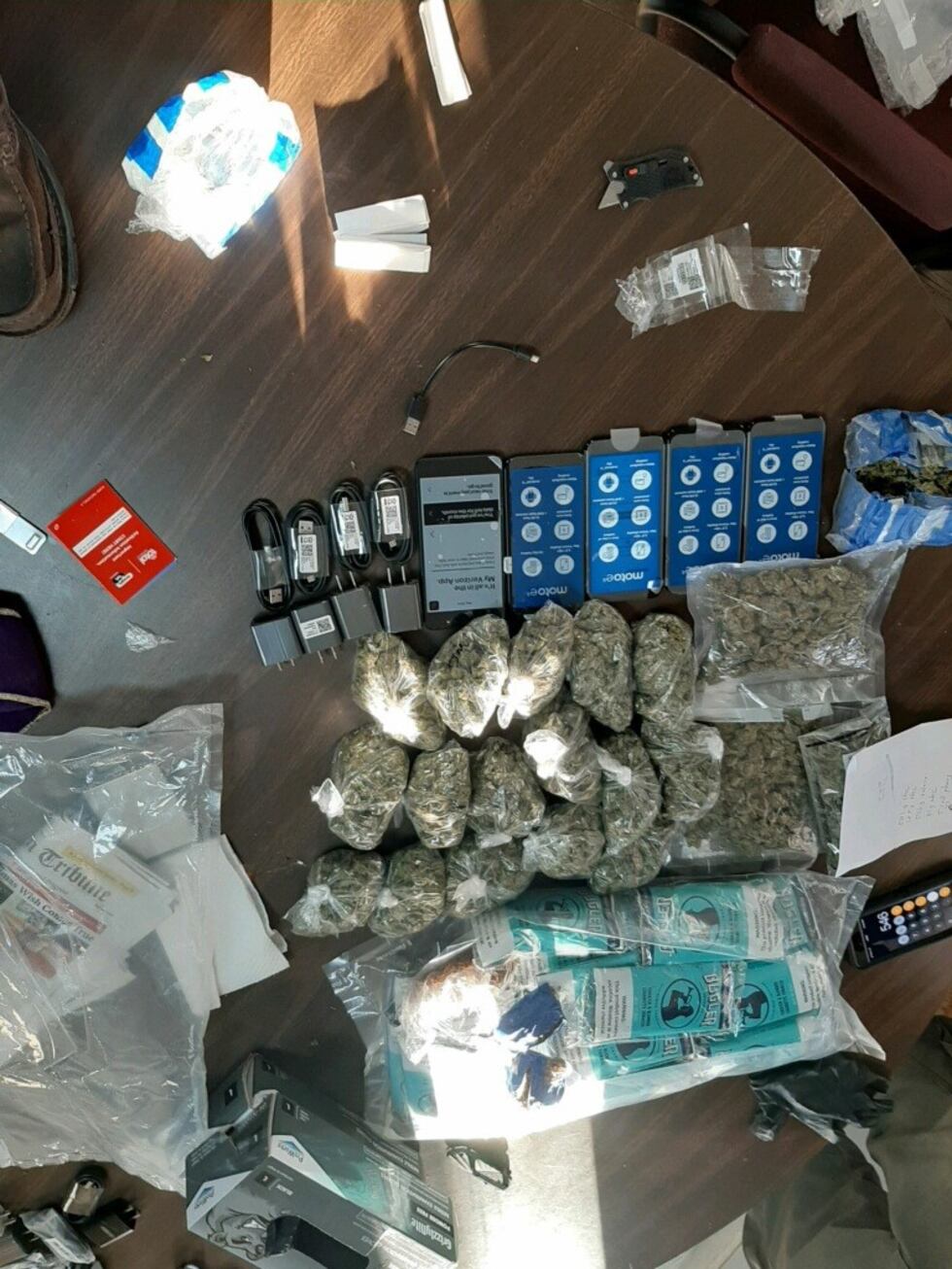 Items seized after attempt to deliver contraband into Calhoun State Prison.