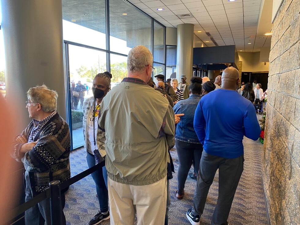 Albany voters waiting in line to cast their ballots ahead of the Georgia Senate runoff election