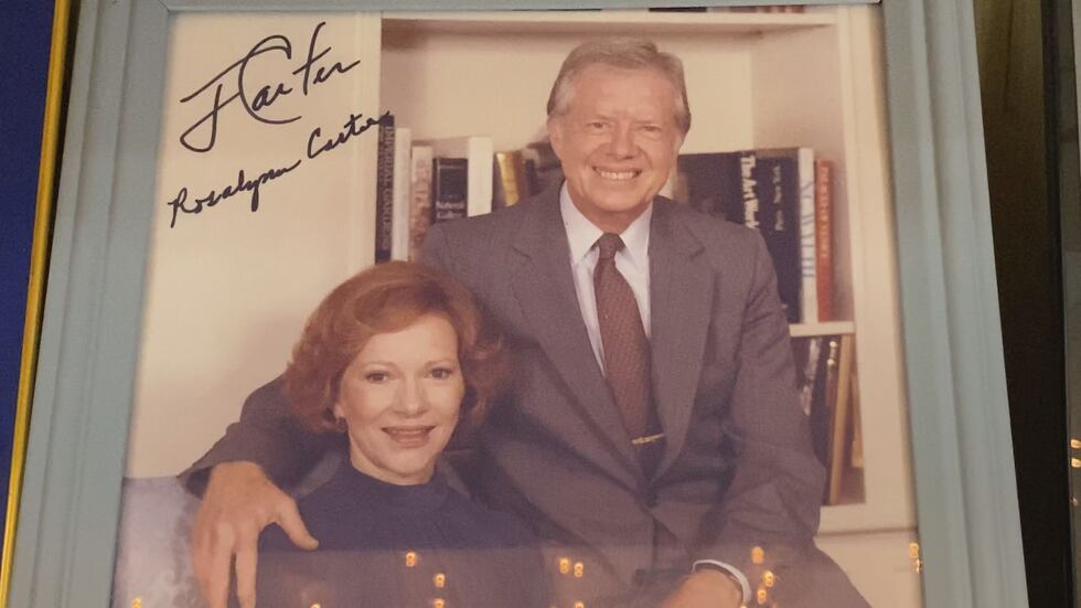 Anyone who visits Plains can find pictures signed by the Carter's in Downtown Plains shops.