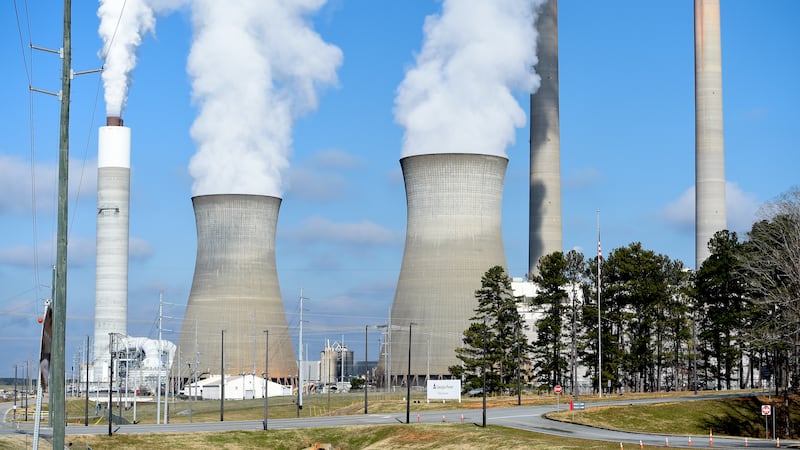 FILE - Georgia Power Co.'s Plant Bowen, commonly known as Bowen Steam Plant, burns coal to...