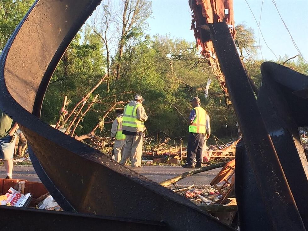 Volunteers were out all morning cleaning up the debris. (Source: WALB)