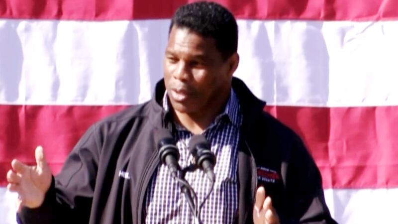 GOP Senate candidate Herschel Walker speaks in Augusta on Nov. 14, 2022.