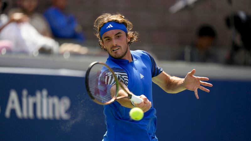 Stefanos Tsitsipas, of Greece, during the second round of the U.S. Open tennis championships,...